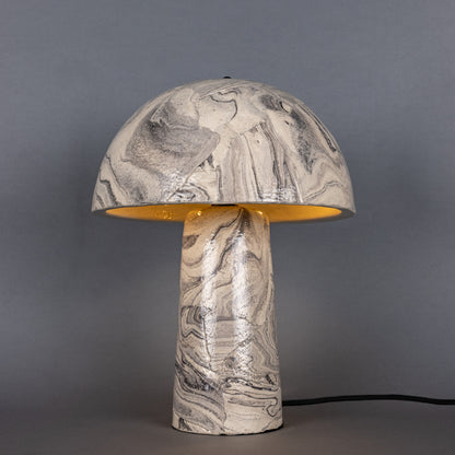 Amanita  Marbled Ceramic Mushroom Table Lamp