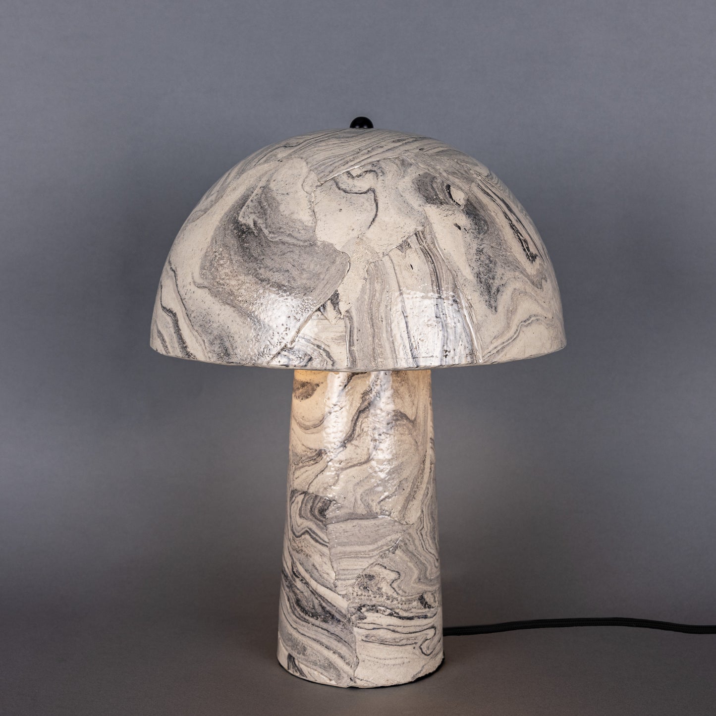 Amanita  Marbled Ceramic Mushroom Table Lamp