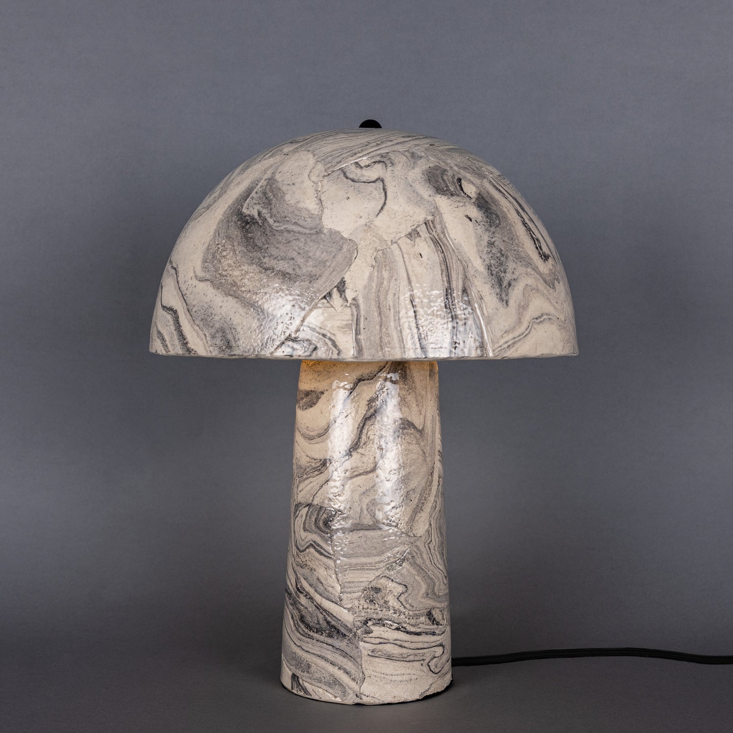 Amanita  Marbled Ceramic Mushroom Table Lamp