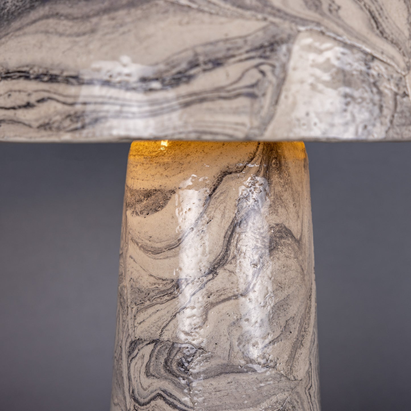 Amanita  Marbled Ceramic Mushroom Table Lamp