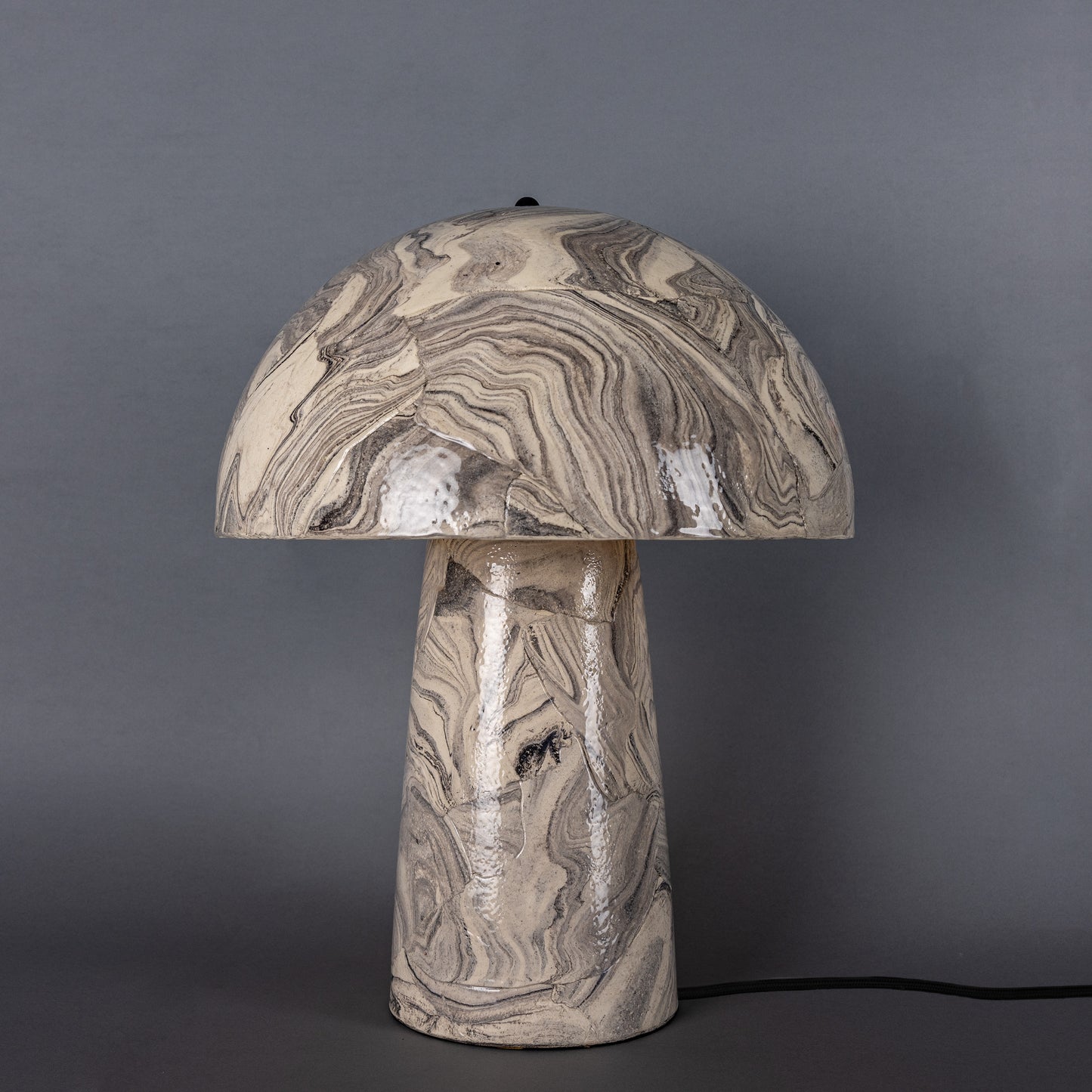 Amanita  Marbled Ceramic Mushroom Table Lamp