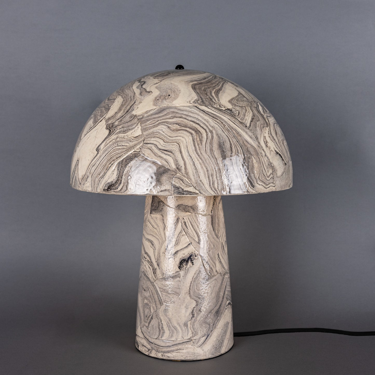 Amanita  Marbled Ceramic Mushroom Table Lamp