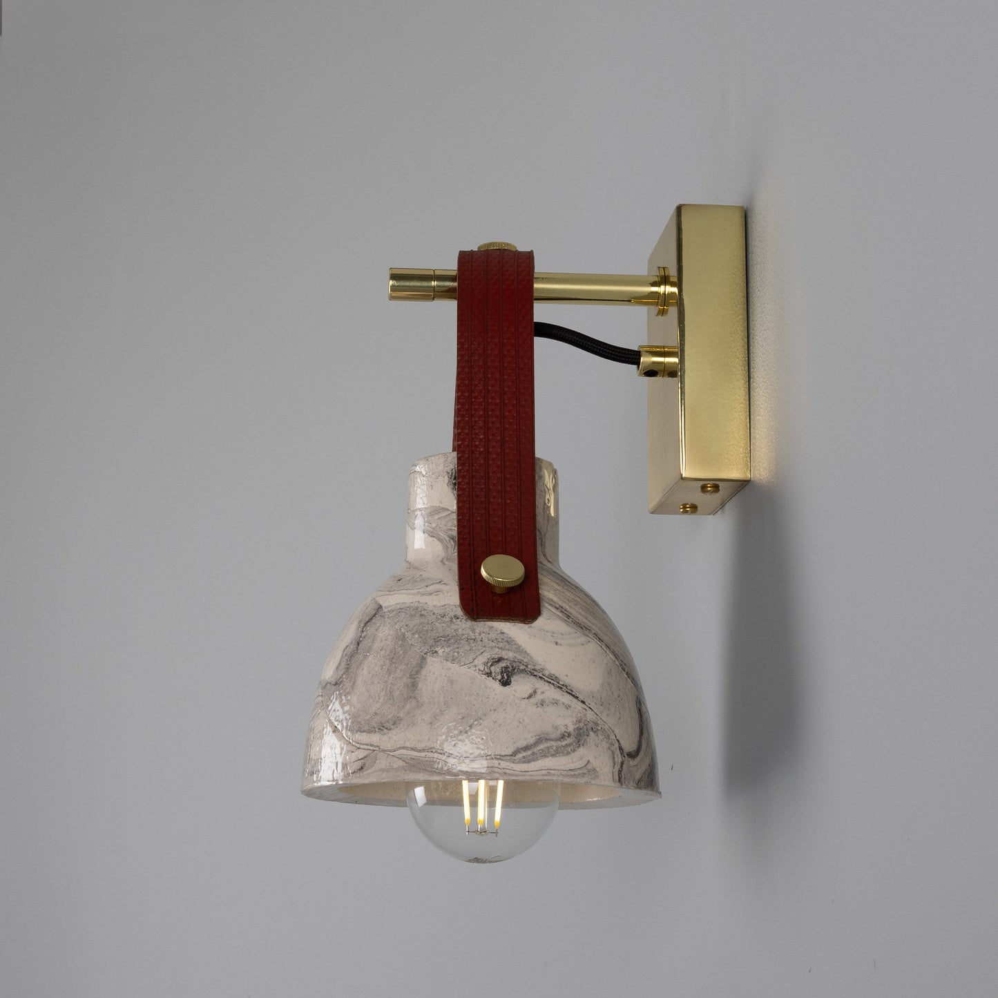 Nagi Organic Ceramic Wall Light with Rescued Fire-Hose Strap