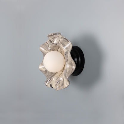 Rivale Wall Light with Wavy Ceramic Shade