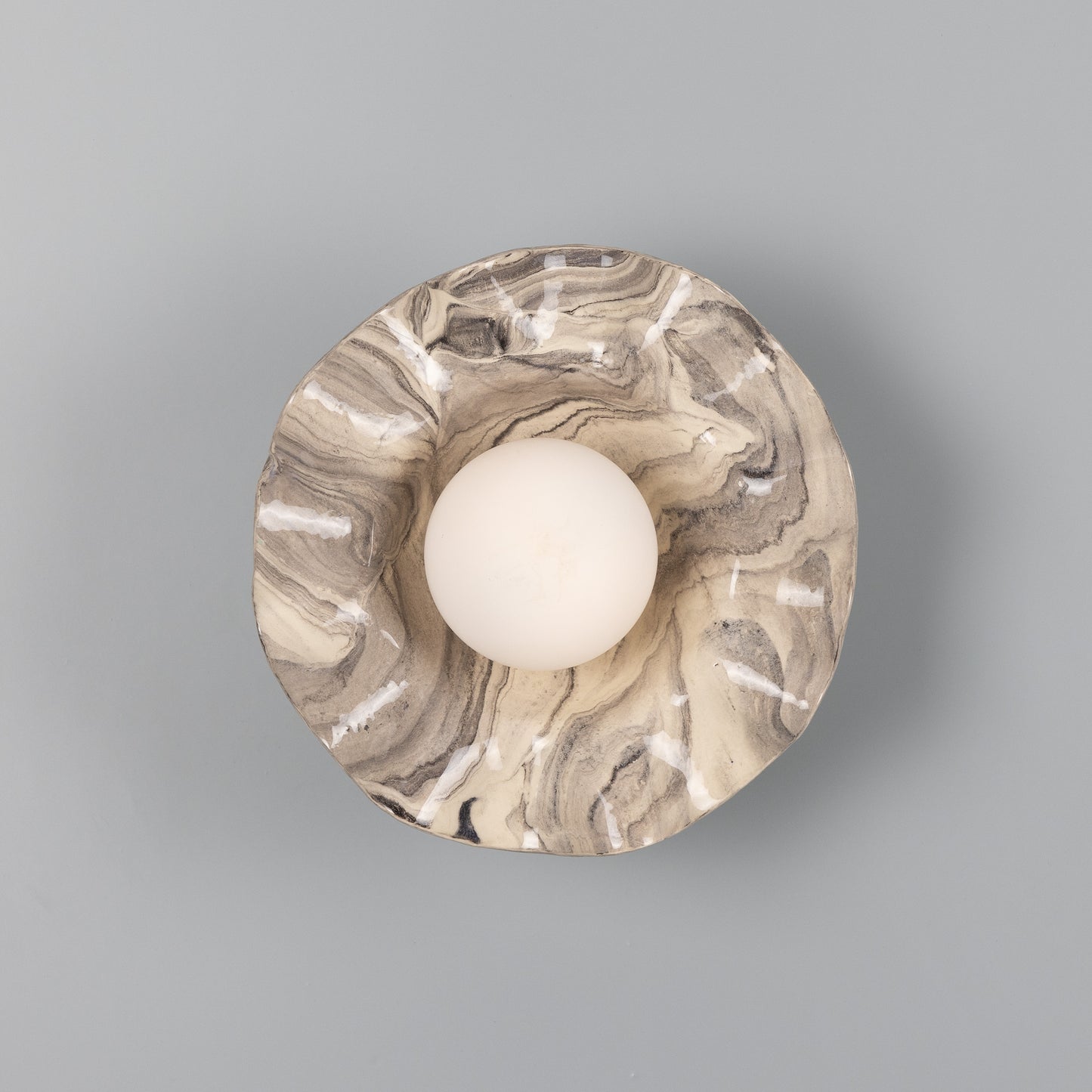 Rivale Wall Light with Wavy Ceramic Shade