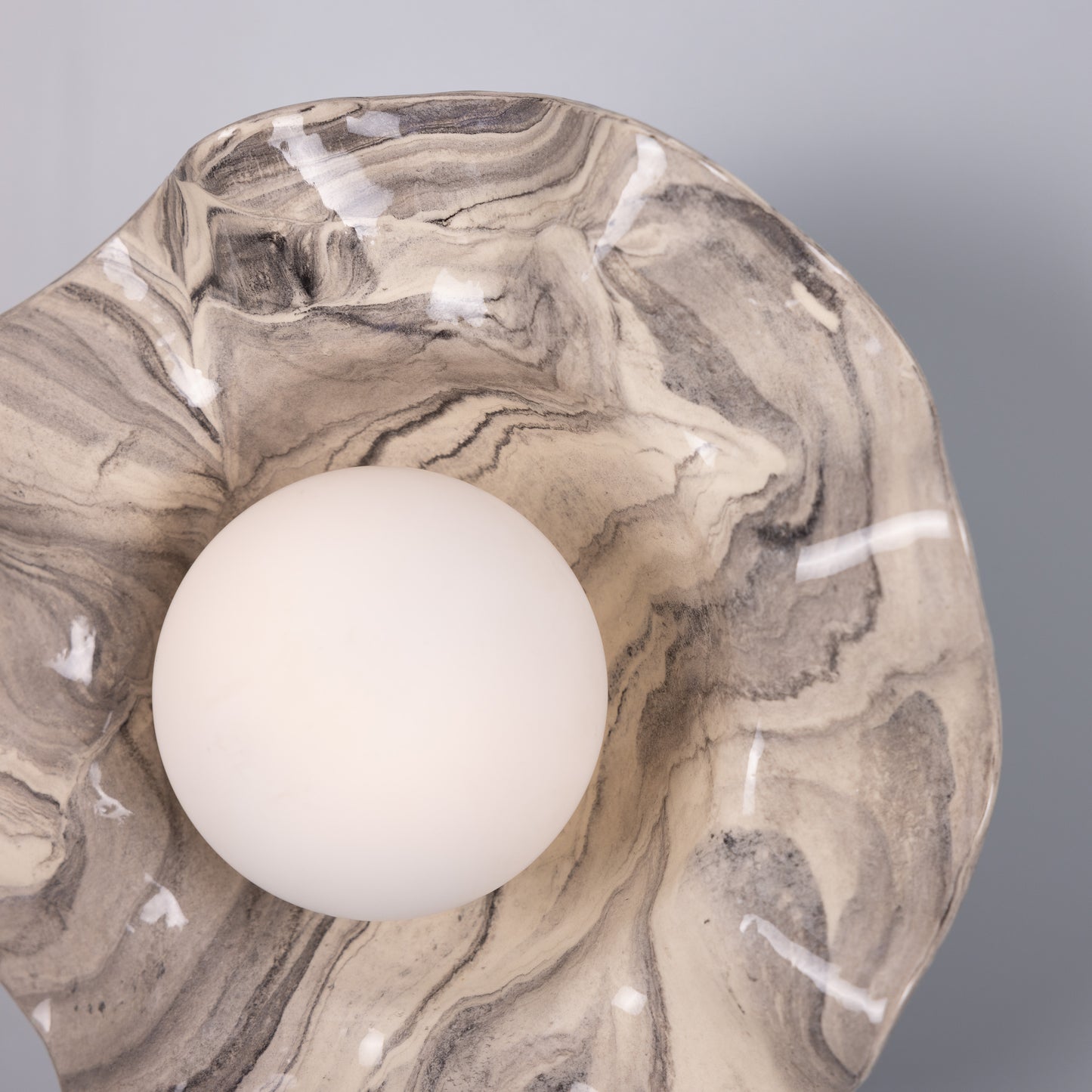 Rivale Wall Light with Wavy Ceramic Shade