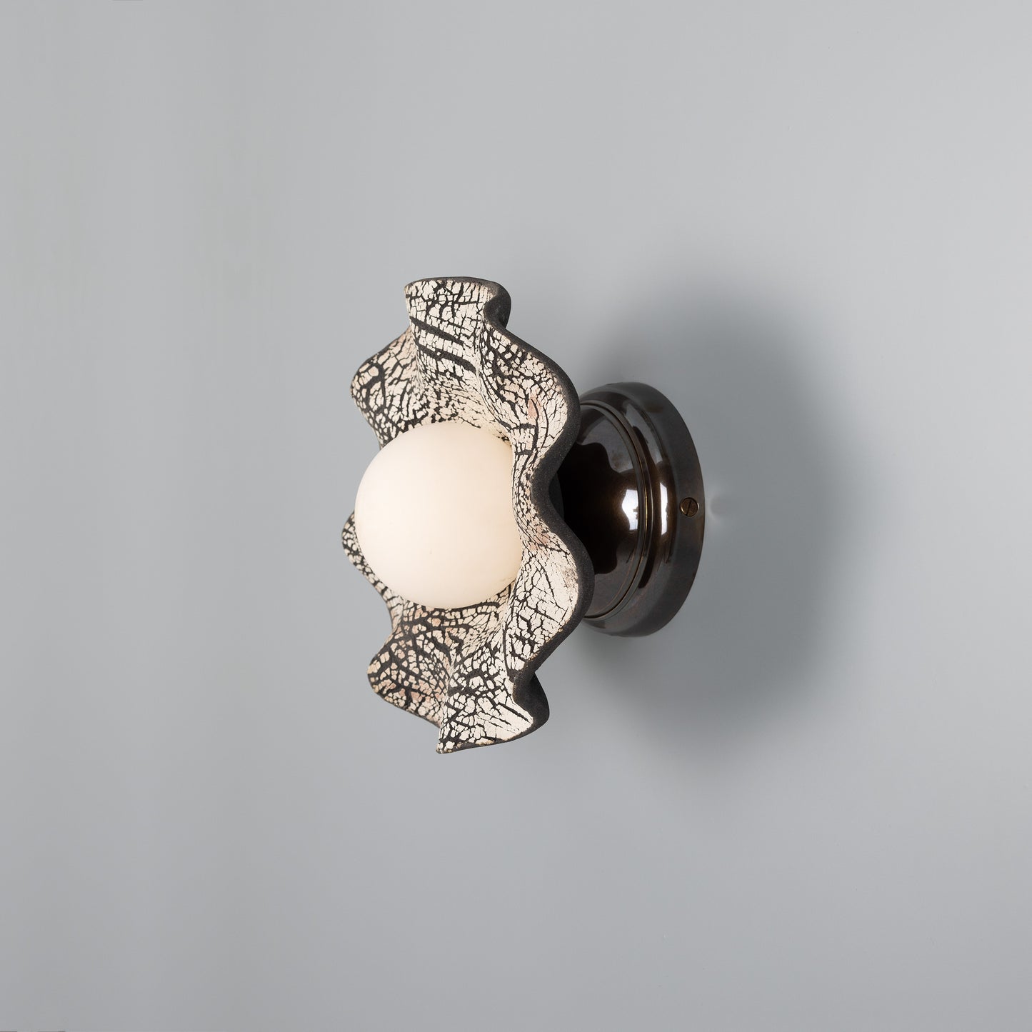 Rivale Wall Light with Wavy Ceramic Shade