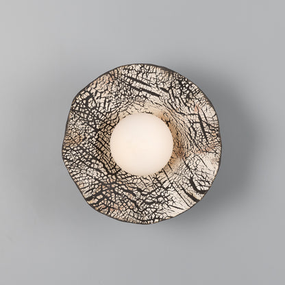 Rivale Wall Light with Wavy Ceramic Shade