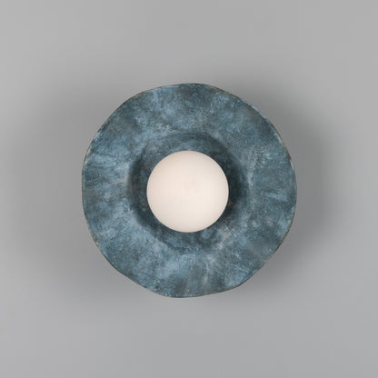 Rivale Wall Light with Wavy Ceramic Shade