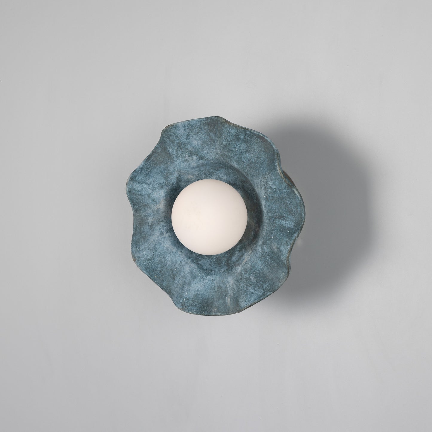 Rivale Wall Light with Wavy Ceramic Shade