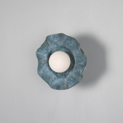 Rivale Wall Light with Wavy Ceramic Shade