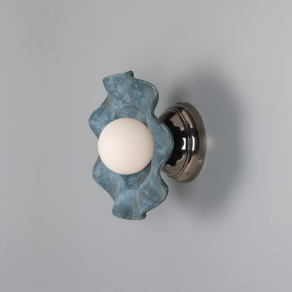 Rivale Wall Light with Wavy Ceramic Shade