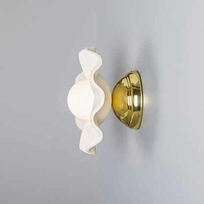 Rivale Wall Light with Wavy Ceramic Shade