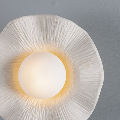 Rivale Wall Light with Wavy Ceramic Shade