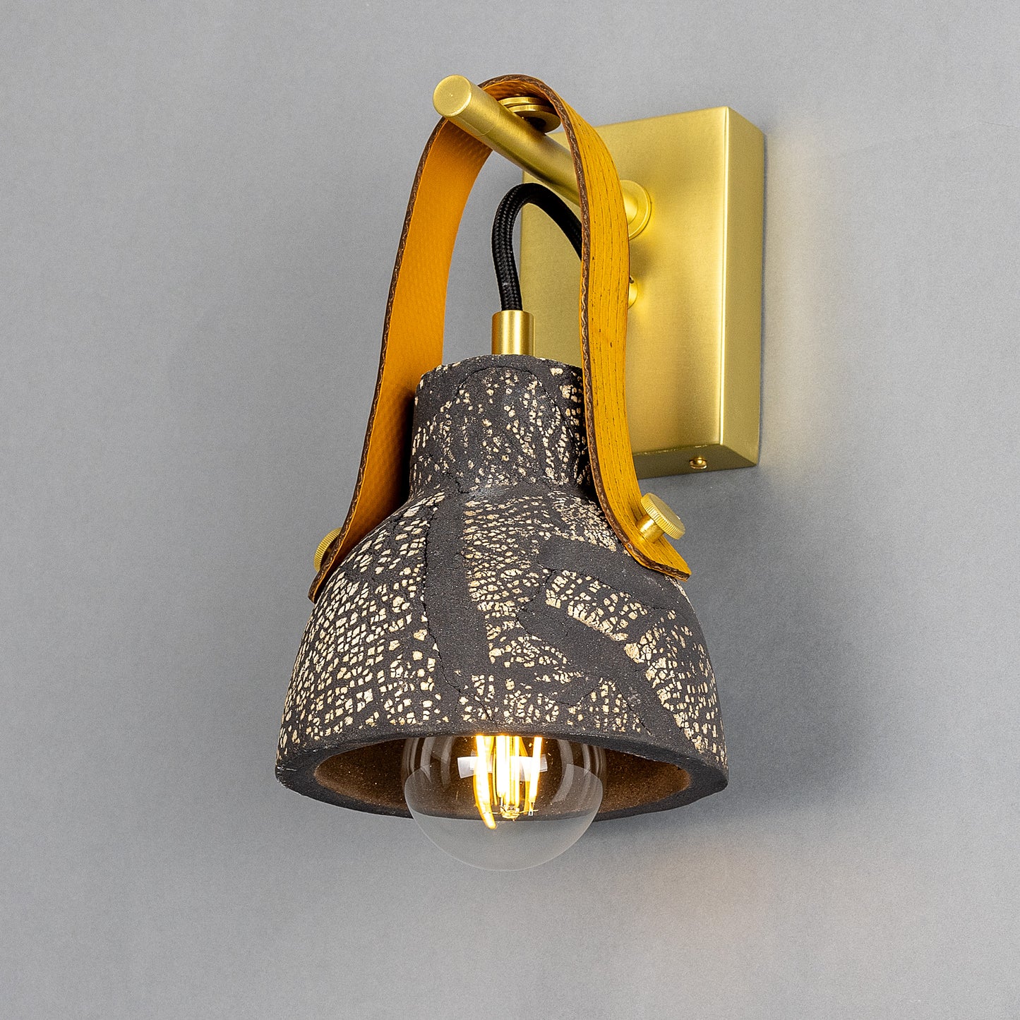 Nagi Organic Ceramic Wall Light with Rescued Fire-Hose Strap