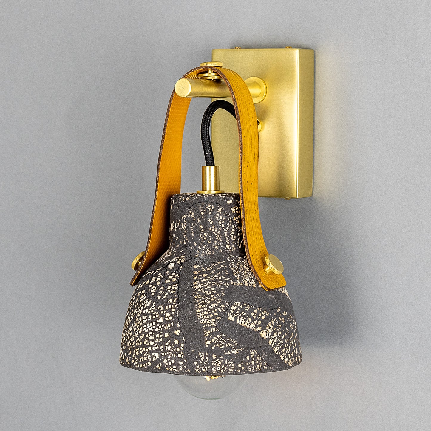 Nagi Organic Ceramic Wall Light with Rescued Fire-Hose Strap