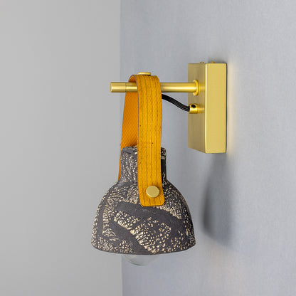 Nagi Organic Ceramic Wall Light with Rescued Fire-Hose Strap