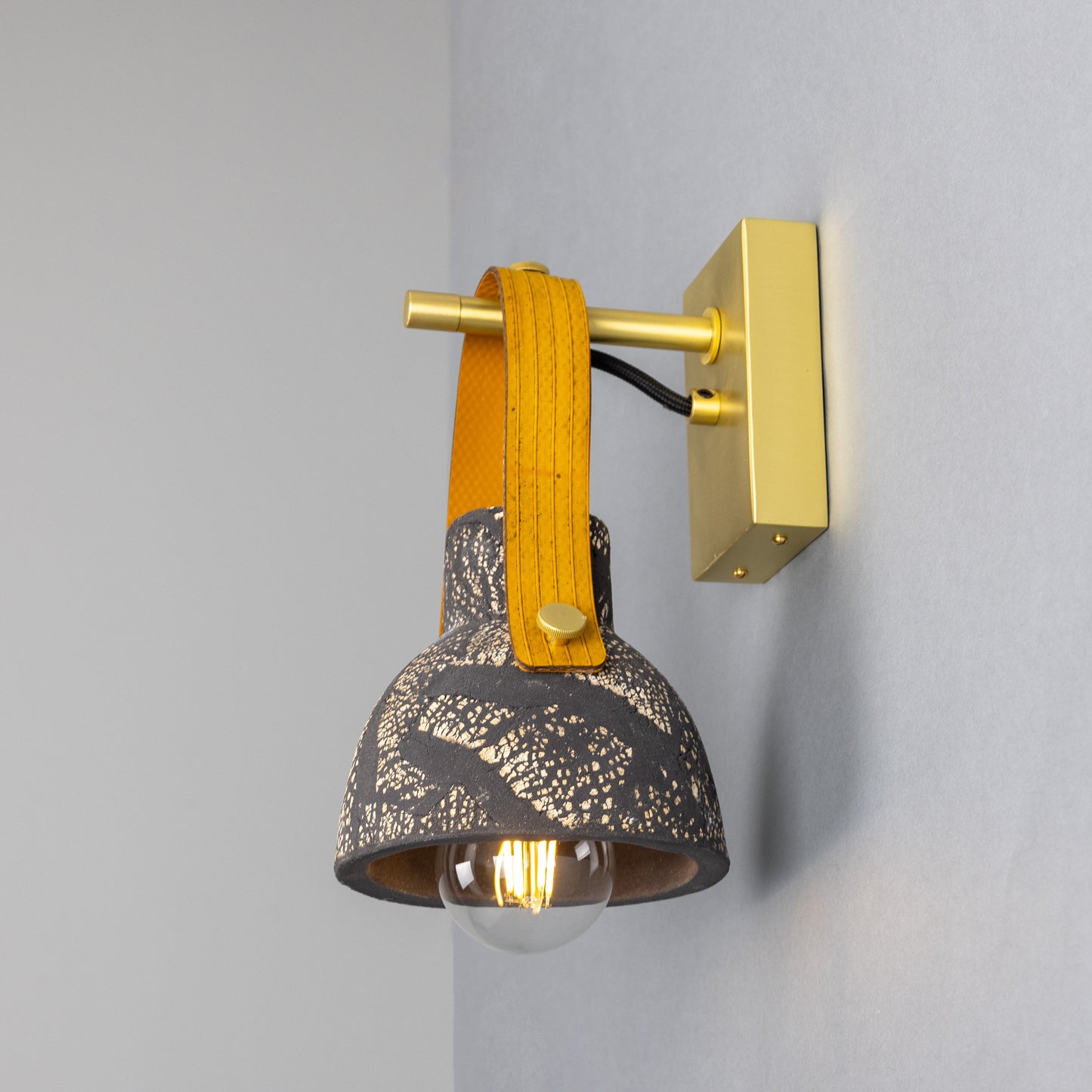 Nagi Organic Ceramic Wall Light with Rescued Fire-Hose Strap