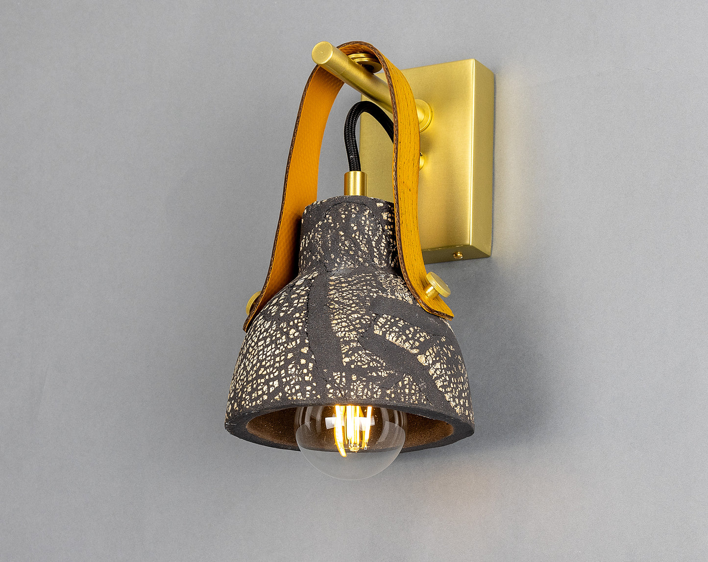 Nagi Organic Ceramic Wall Light with Rescued Fire-Hose Strap