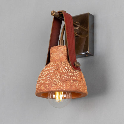 Nagi Organic Ceramic Wall Light with Rescued Fire-Hose Strap