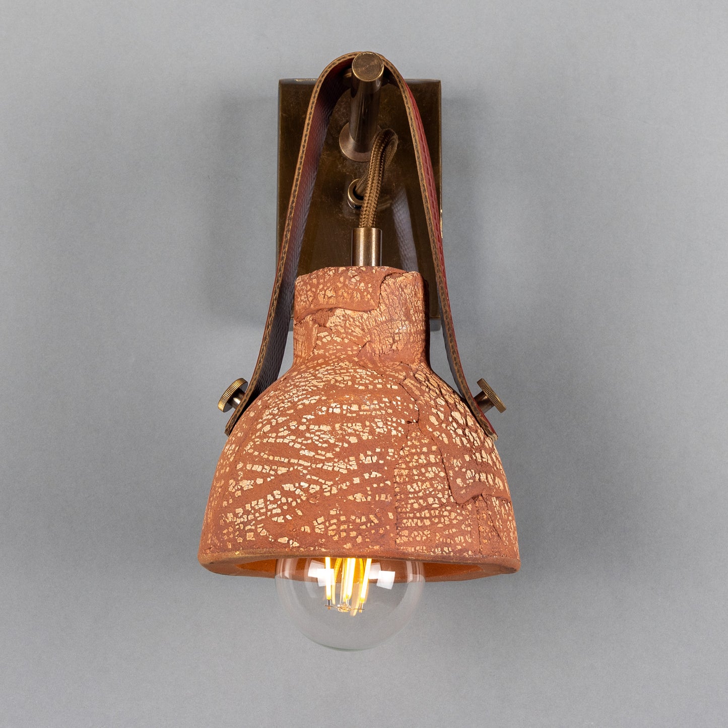 Nagi Organic Ceramic Wall Light with Rescued Fire-Hose Strap