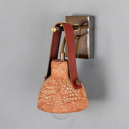 Nagi Organic Ceramic Wall Light with Rescued Fire-Hose Strap