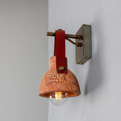 Nagi Organic Ceramic Wall Light with Rescued Fire-Hose Strap