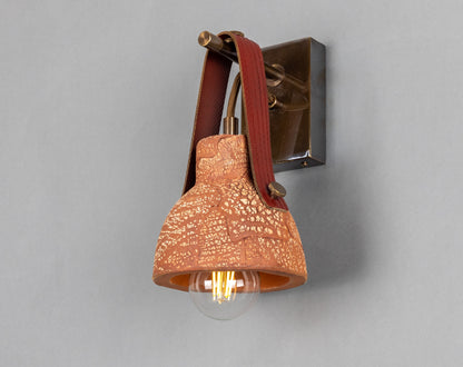 Nagi Organic Ceramic Wall Light with Rescued Fire-Hose Strap