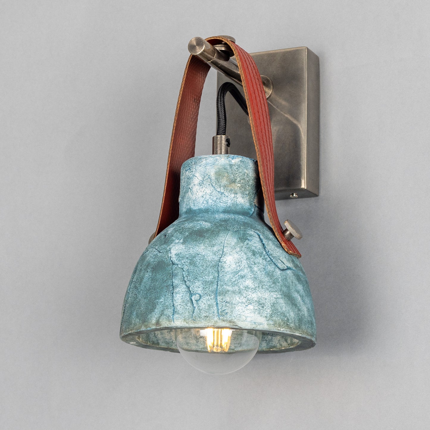 Nagi Organic Ceramic Wall Light with Rescued Fire-Hose Strap