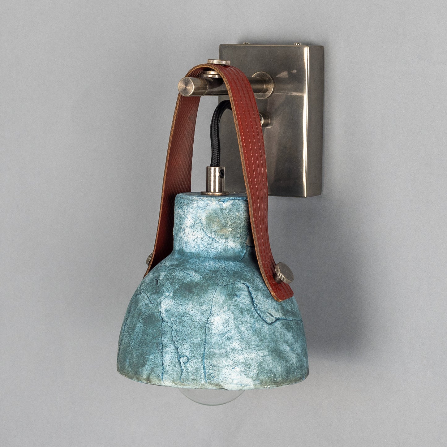 Nagi Organic Ceramic Wall Light with Rescued Fire-Hose Strap