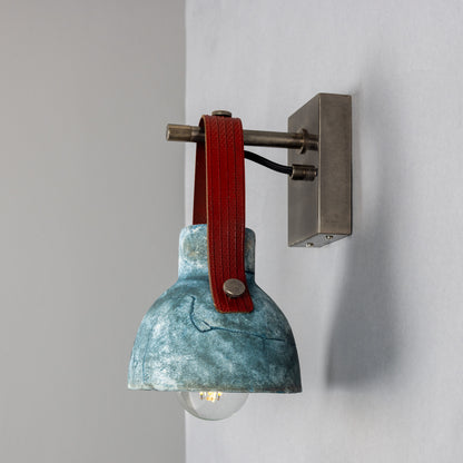 Nagi Organic Ceramic Wall Light with Rescued Fire-Hose Strap