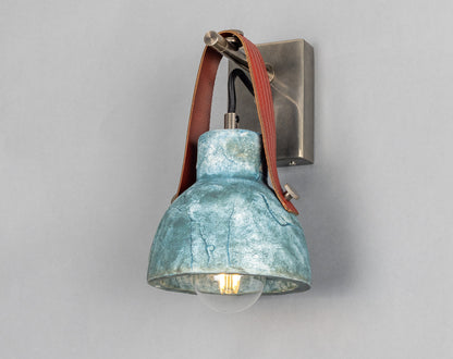 Nagi Organic Ceramic Wall Light with Rescued Fire-Hose Strap