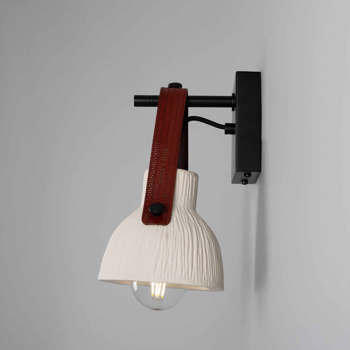 Nagi Organic Ceramic Wall Light with Rescued Fire-Hose Strap