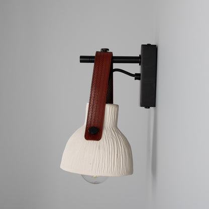 Nagi Organic Ceramic Wall Light with Rescued Fire-Hose Strap