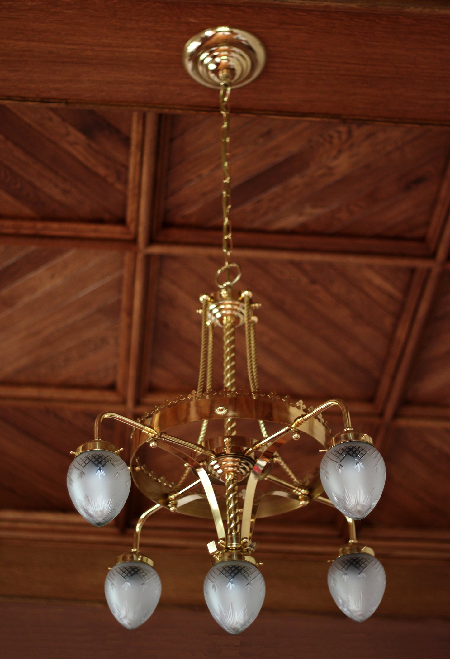 Killarney Four-Arm Church Chandelier, Five-Light