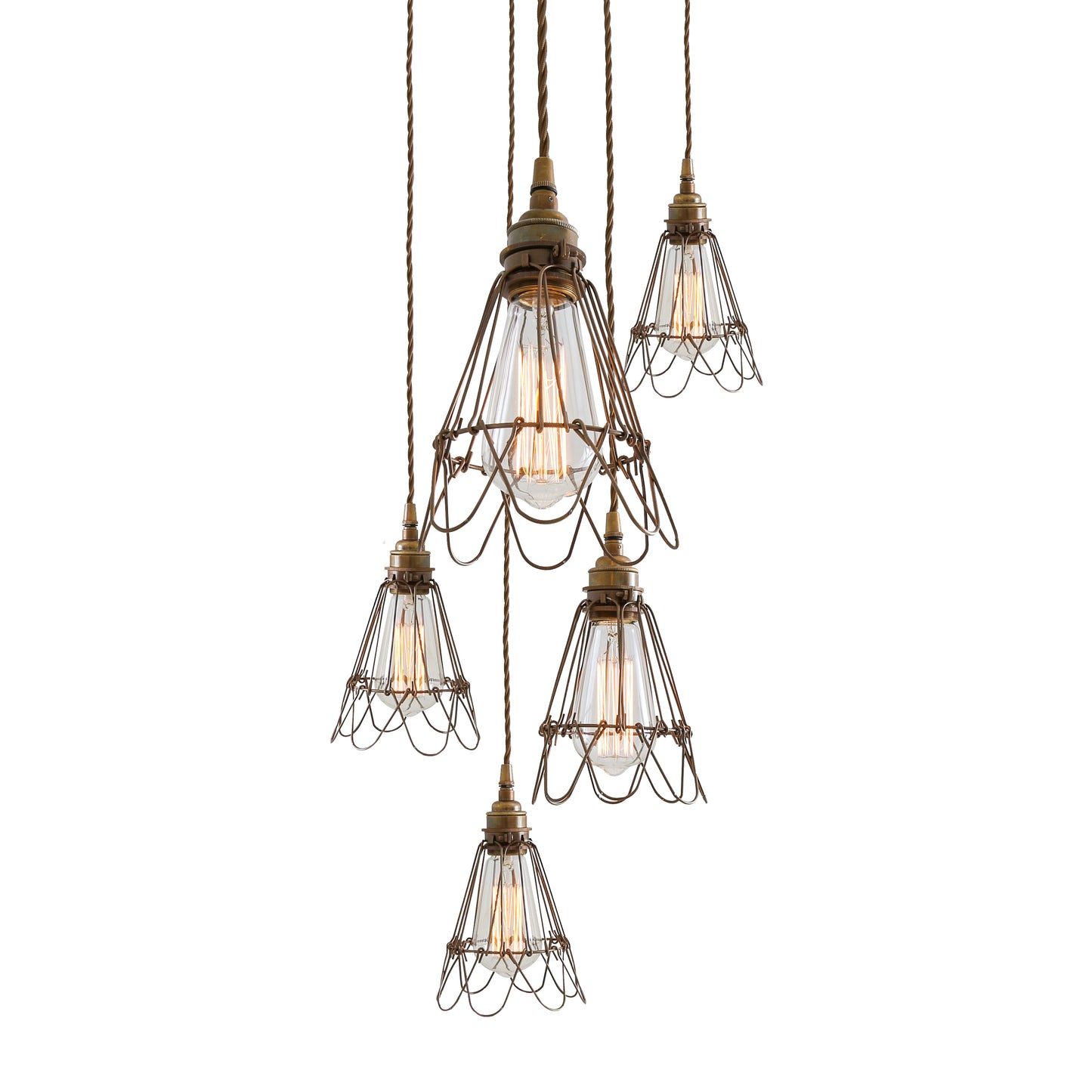 Praia Cage Pendant Cluster, Five Light