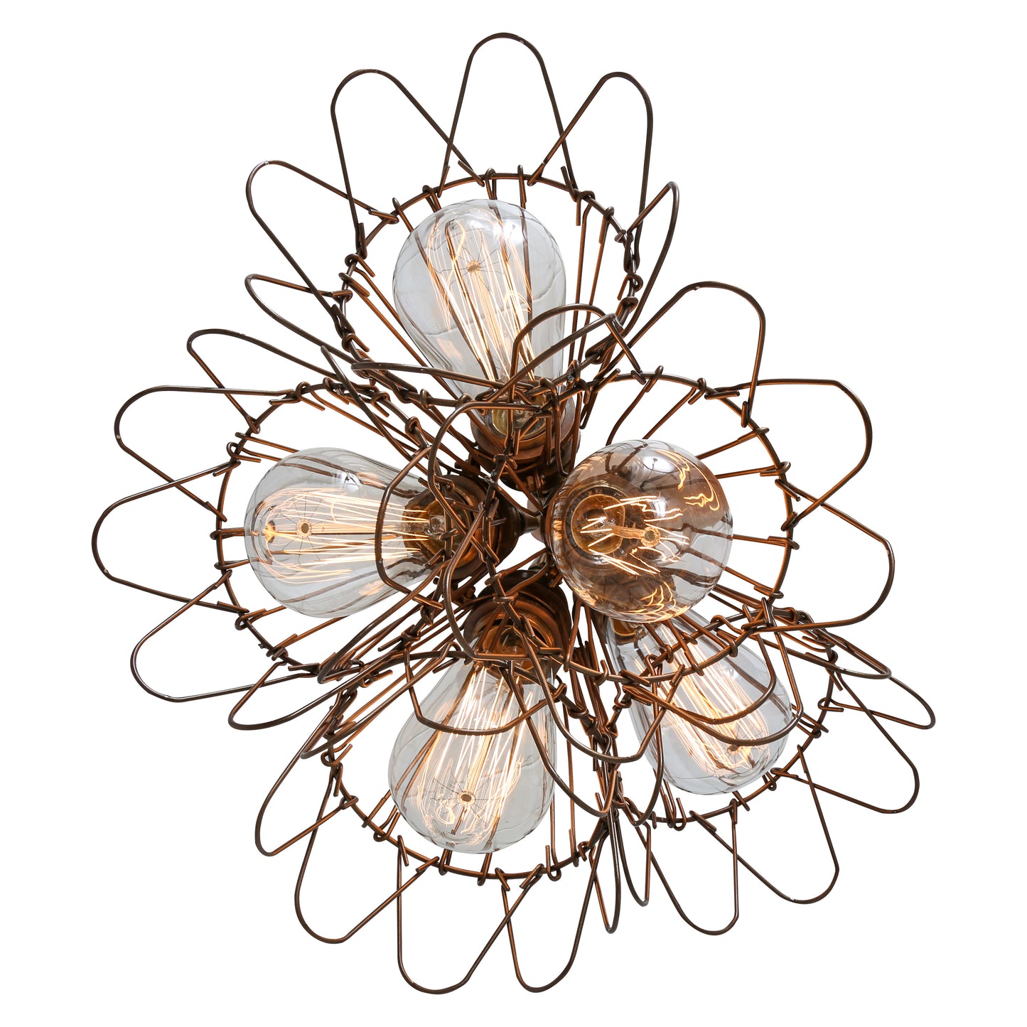 Praia Cage Pendant Cluster, Five Light