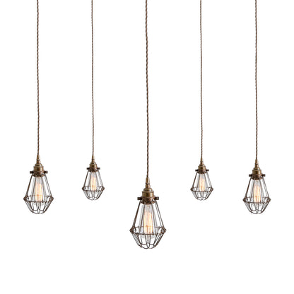 Praia Cage Pendant Cluster, Five Light