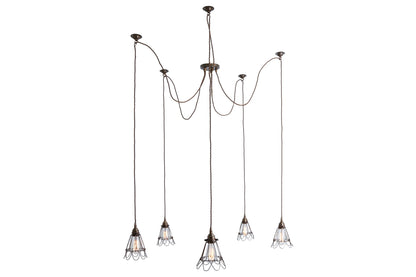 Praia Cage Pendant Cluster, Five Light