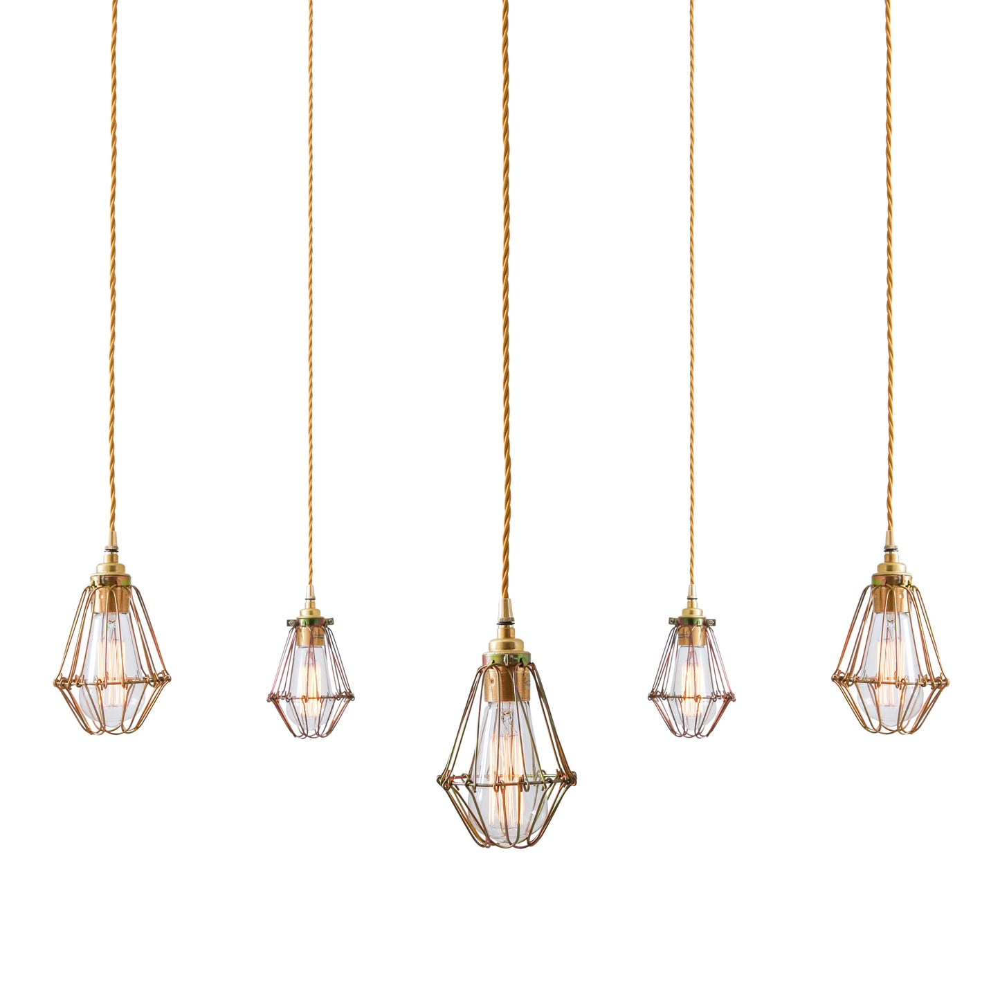 Praia Cage Pendant Cluster, Five Light