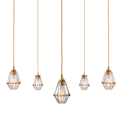 Praia Cage Pendant Cluster, Five Light