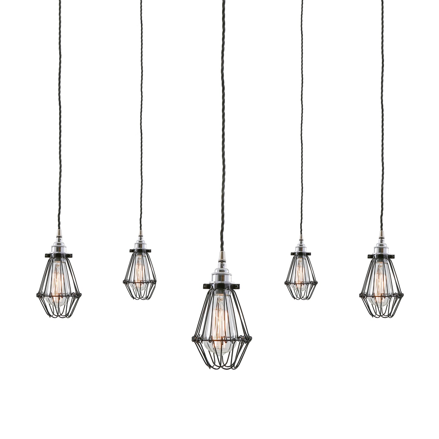 Praia Cage Pendant Cluster, Five Light