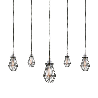 Praia Cage Pendant Cluster, Five Light