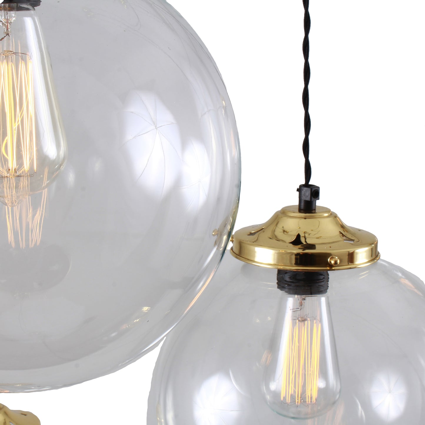 Riad Clear Globe Pendant Cluster, Five Light