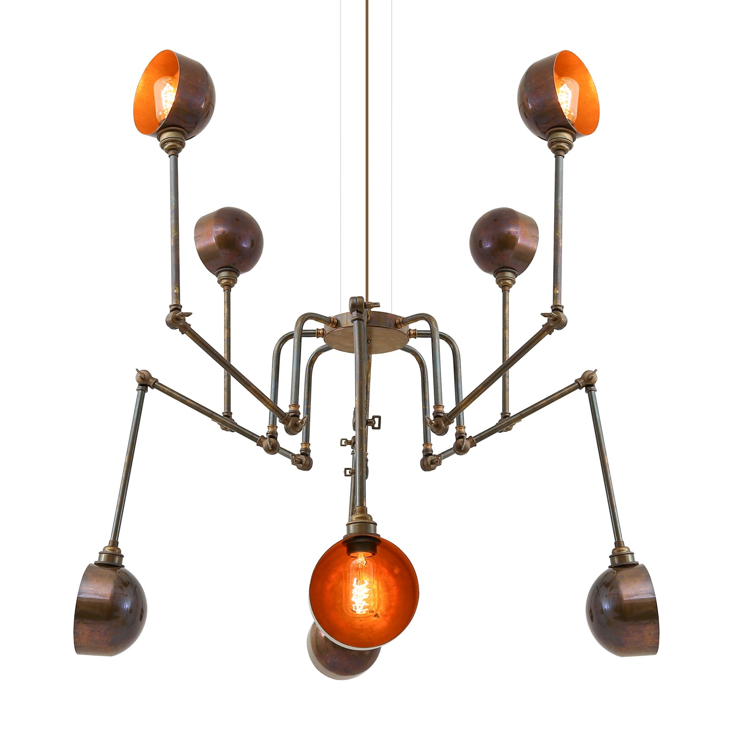 San Jose Industrial Chandelier, Eight-Arm