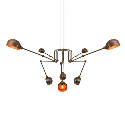 San Jose Industrial Chandelier, Eight-Arm