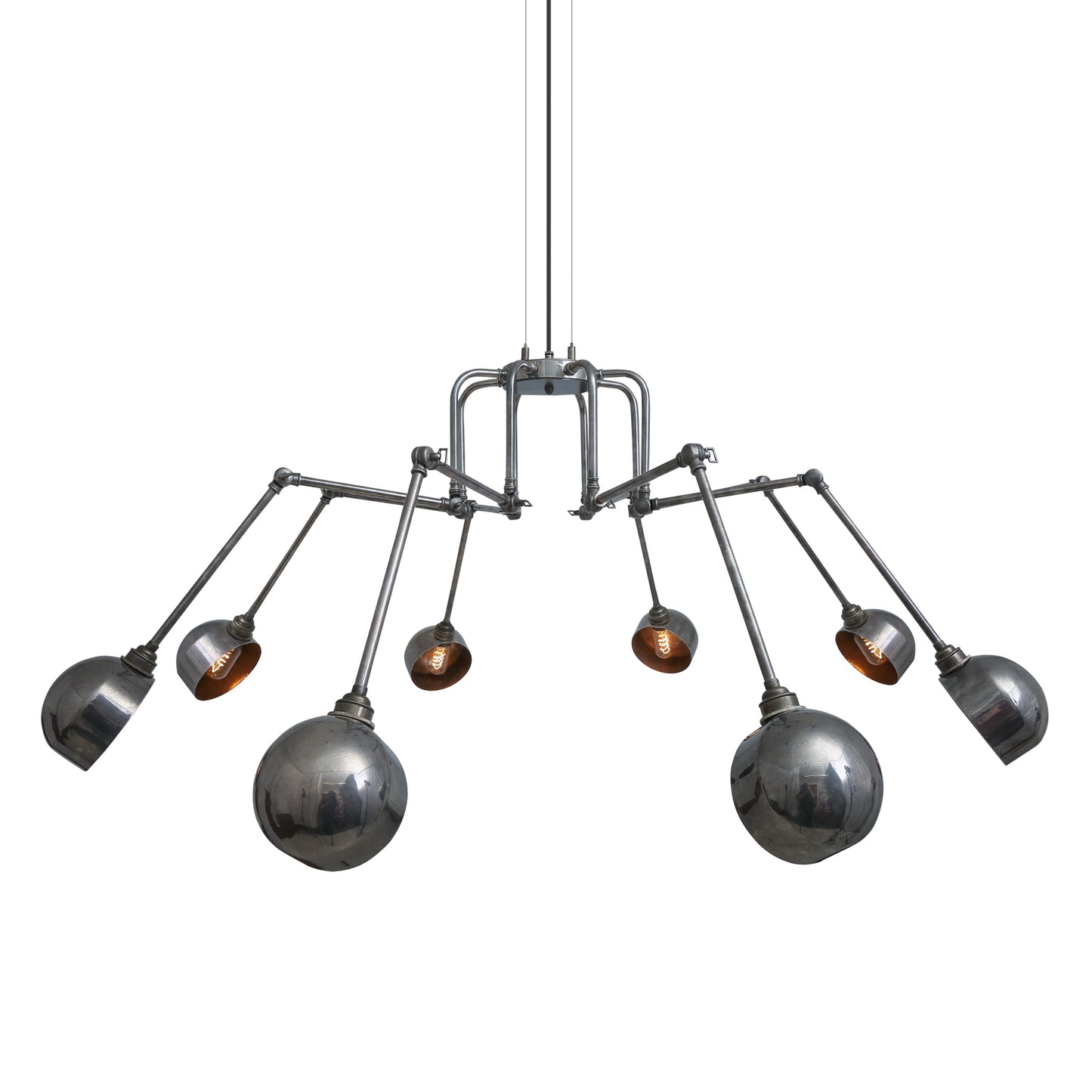 San Jose Industrial Chandelier, Eight-Arm