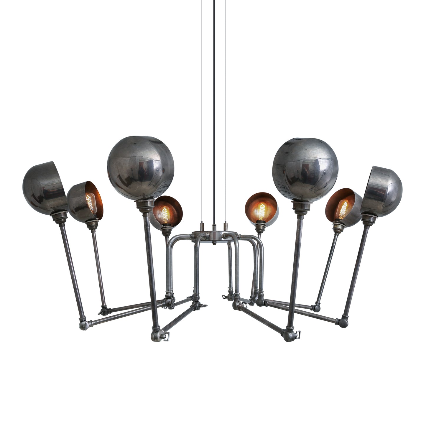 San Jose Industrial Chandelier, Eight-Arm