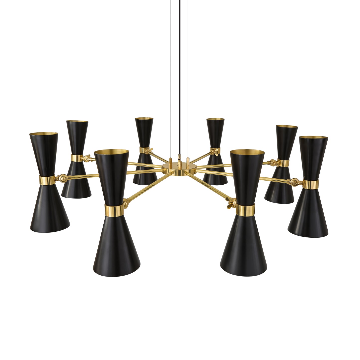 Cairo Mid-Century Chandelier, Eight-Arm