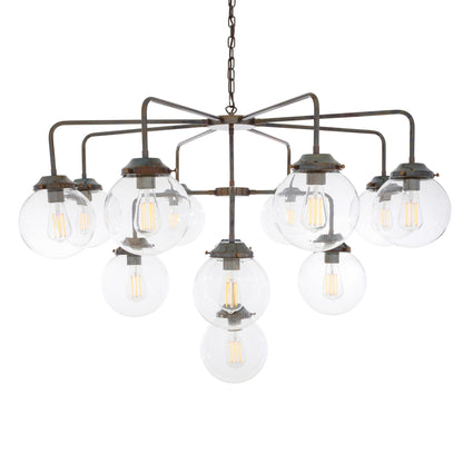 Rome Mid-Century Three-Tier Globe Chandelier, 13-Light